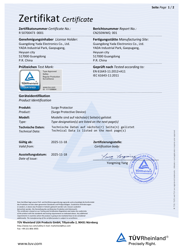 TUV Certification