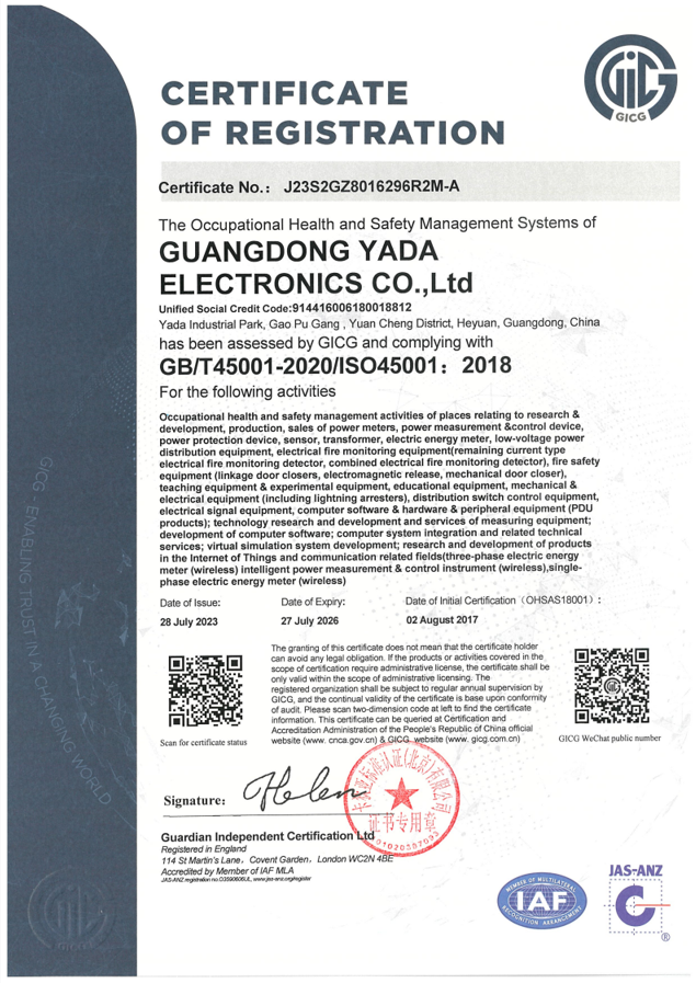 ISO45001 Certification