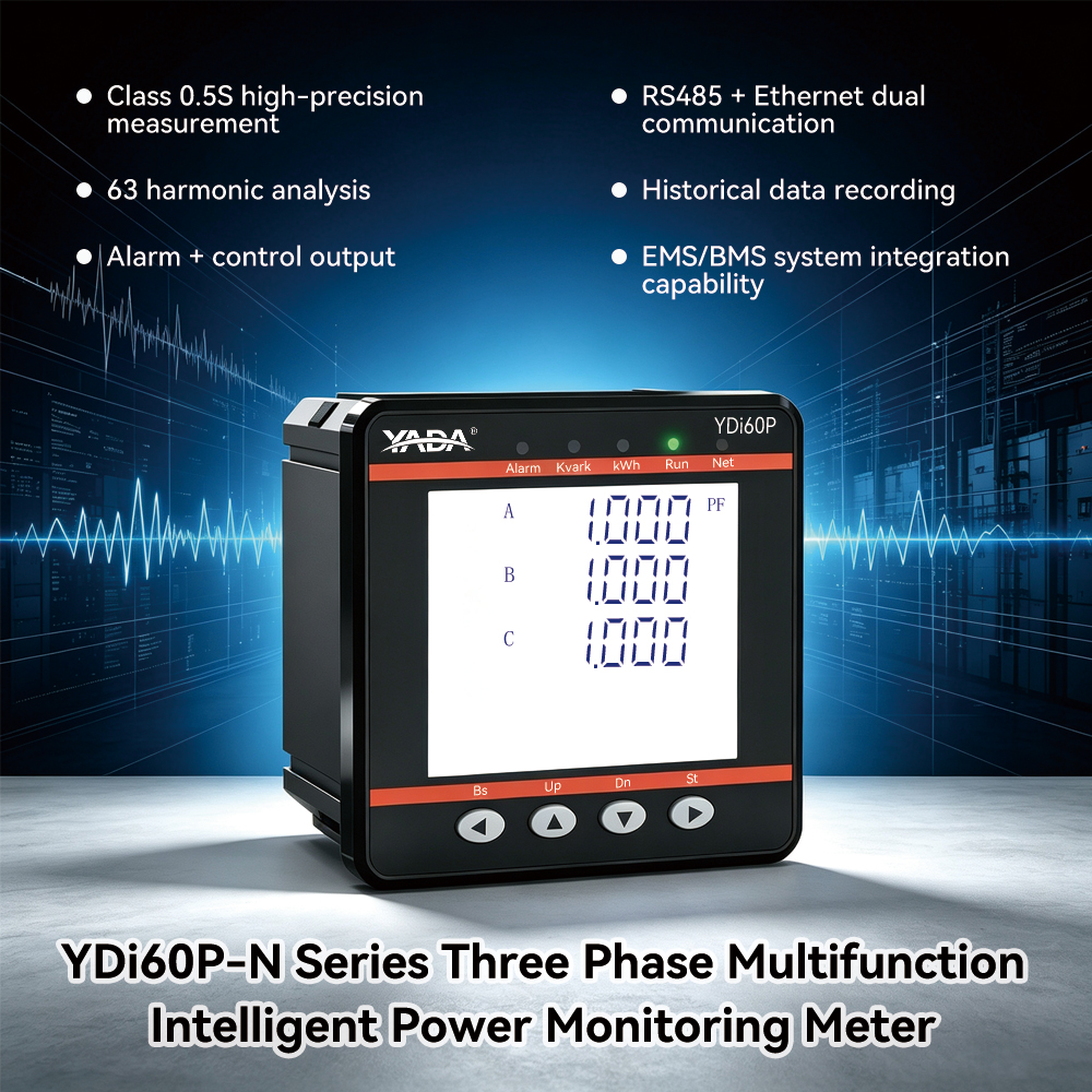 YDi60P-N Three Phase Multifunction Power Meter 0.5S Accuracy Harmonic Analyzer RS485 Modbus Energy Monitoring - Image 2